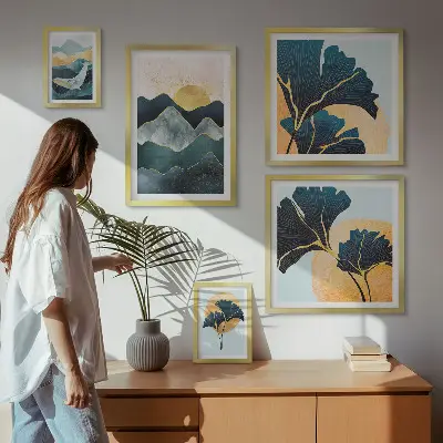 Galeria de quadros para parede com paisagens elegantes de plantas de montanha