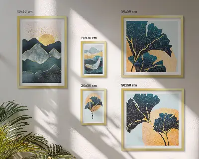 Galeria de quadros para parede com paisagens elegantes de plantas de montanha