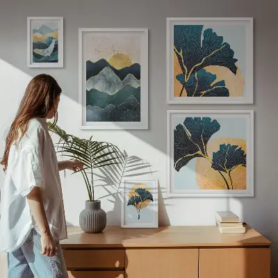Galeria de quadros para parede com paisagens elegantes de plantas de montanha