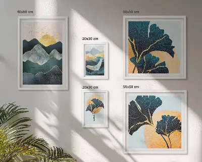 Galeria de quadros para parede com paisagens elegantes de plantas de montanha