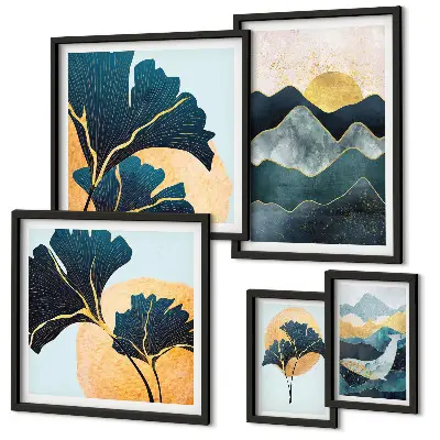 Galeria de quadros para parede com paisagens elegantes de plantas de montanha