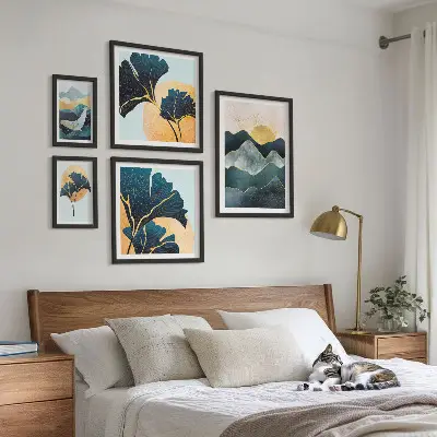 Galeria de quadros para parede com paisagens elegantes de plantas de montanha