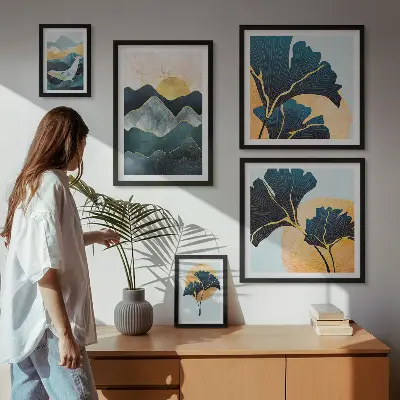 Galeria de quadros para parede com paisagens elegantes de plantas de montanha