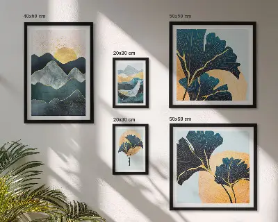 Galeria de quadros para parede com paisagens elegantes de plantas de montanha
