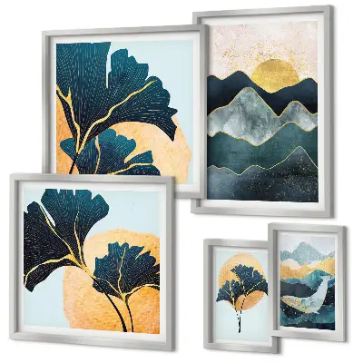 Galeria de quadros para parede com paisagens elegantes de plantas de montanha