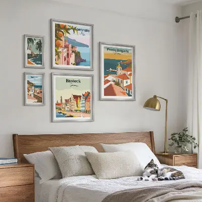 Galeria de quadros para parede com paisagens urbanas europeias