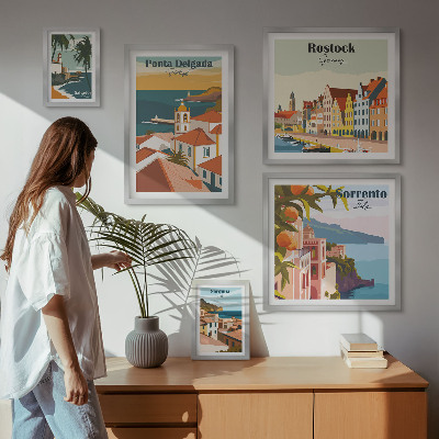 Parede galeria de quadros paisagens urbanas europeias
