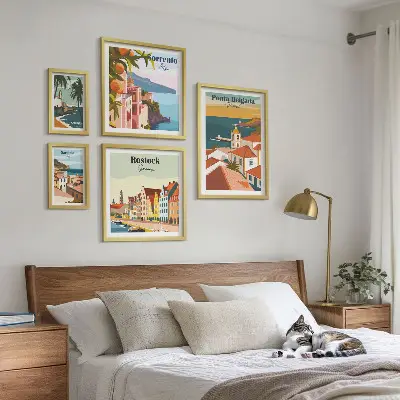 Galeria de quadros para parede com paisagens urbanas europeias