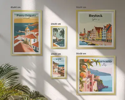 Galeria de quadros para parede com paisagens urbanas europeias