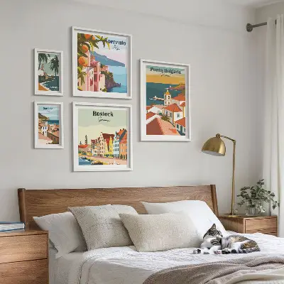 Galeria de quadros para parede com paisagens urbanas europeias