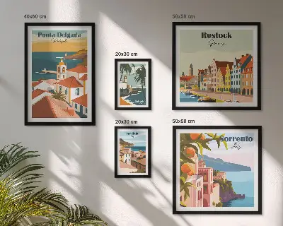Galeria de quadros para parede com paisagens urbanas europeias