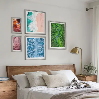 Galeria de quadros para parede com paisagens verdes naturais