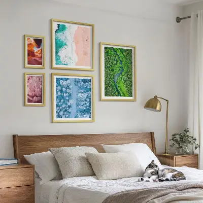 Galeria de quadros para parede com paisagens verdes naturais