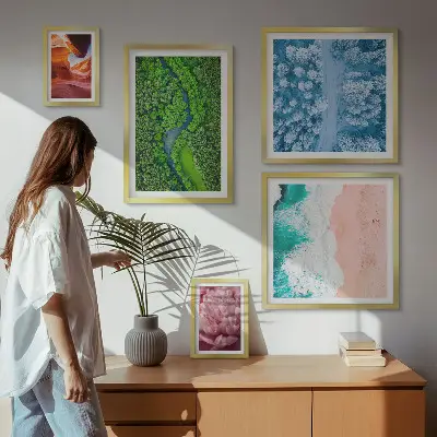 Galeria de quadros para parede com paisagens verdes naturais