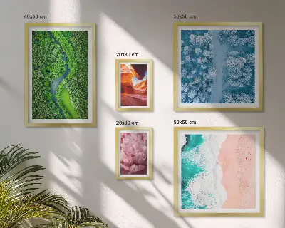 Galeria de quadros para parede com paisagens verdes naturais