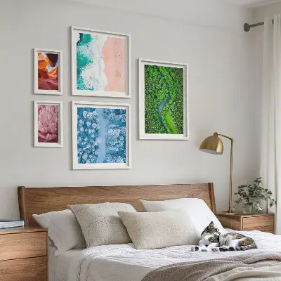 Galeria de quadros para parede com paisagens verdes naturais