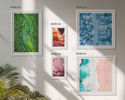 Galeria de quadros para parede com paisagens verdes naturais