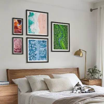 Galeria de quadros para parede com paisagens verdes naturais