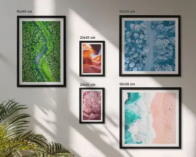 Galeria de quadros para parede com paisagens verdes naturais