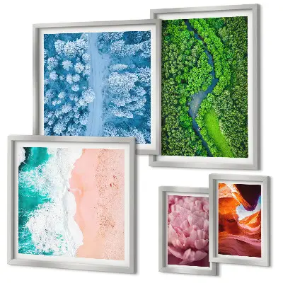 Galeria de quadros para parede com paisagens verdes naturais
