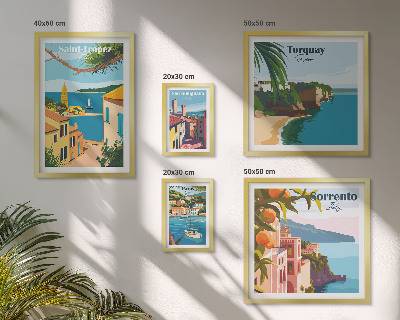 Conjunto de 5 quadros decorativos Paisagens de cidades europeias