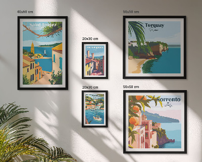 Conjunto de 5 quadros decorativos Paisagens de cidades europeias