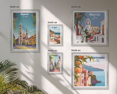 Conjunto de 5 quadros decorativos arquitetura das cidades europeias