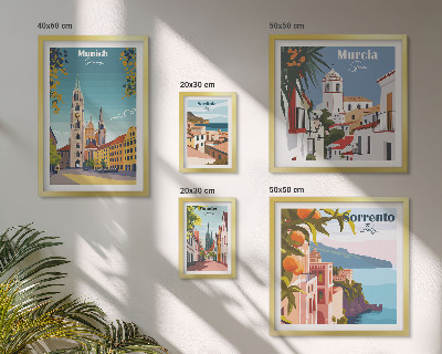 Conjunto de 5 quadros decorativos arquitetura das cidades europeias