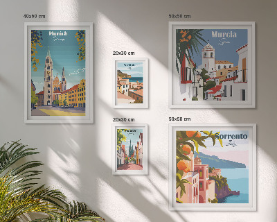 Conjunto de 5 quadros decorativos arquitetura das cidades europeias