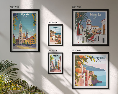 Conjunto de 5 quadros decorativos arquitetura das cidades europeias