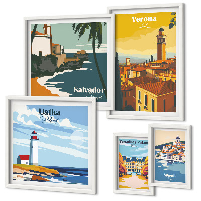 Galeria de parede Paisagens urbanas com lanternas