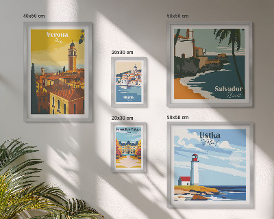 Galeria de parede Paisagens urbanas com lanternas