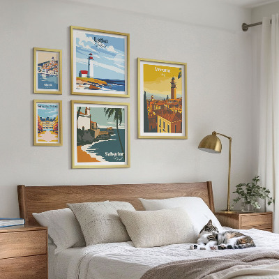 Galeria de parede Paisagens urbanas com lanternas