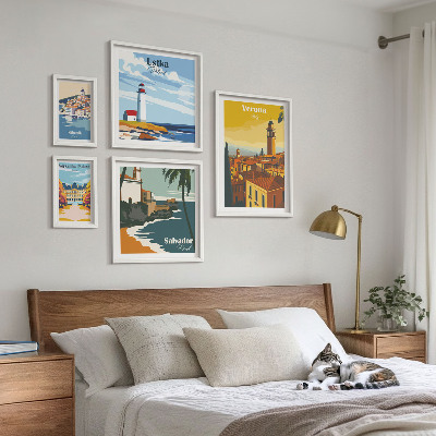Galeria de parede Paisagens urbanas com lanternas