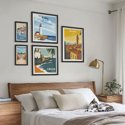 Galeria de parede Paisagens urbanas com lanternas