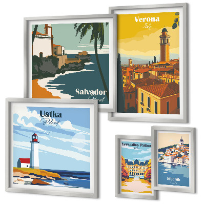 Galeria de parede Paisagens urbanas com lanternas