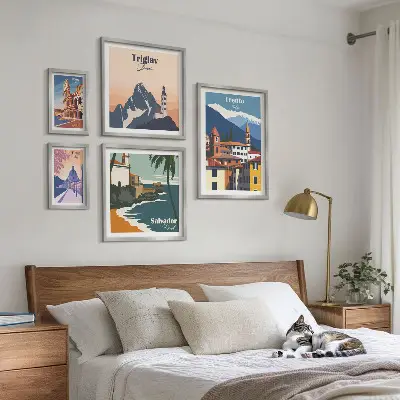 Galeria de quadros para parede com paisagens urbanas europeias
