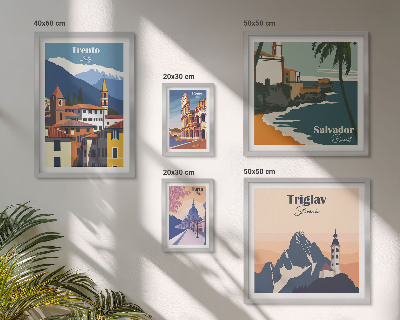 Parede galeria de quadros paisagens urbanas europeias