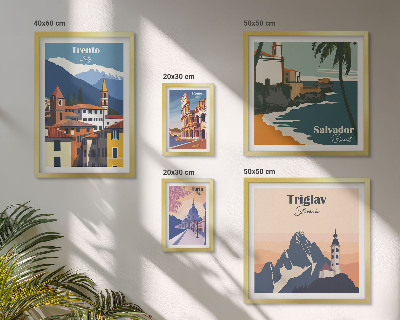 Parede galeria de quadros paisagens urbanas europeias