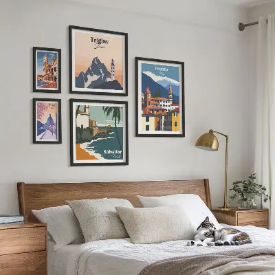 Galeria de quadros para parede com paisagens urbanas europeias