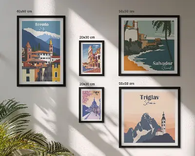 Galeria de quadros para parede com paisagens urbanas europeias