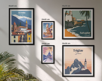 Parede galeria de quadros paisagens urbanas europeias
