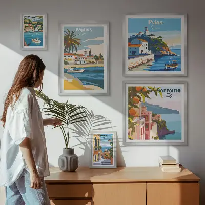 Galeria de quadros para parede com paisagens marítimas de cidades europeias