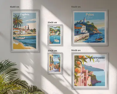 Galeria de quadros para parede com paisagens marítimas de cidades europeias