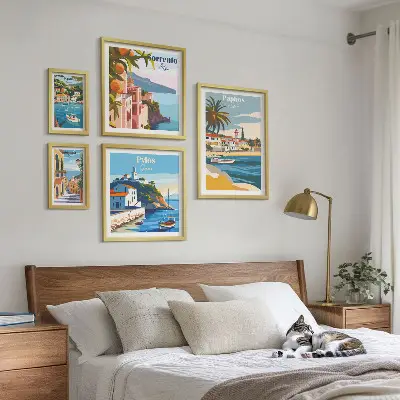 Galeria de quadros para parede com paisagens marítimas de cidades europeias