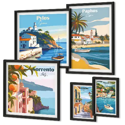 Galeria de quadros para parede com paisagens marítimas de cidades europeias