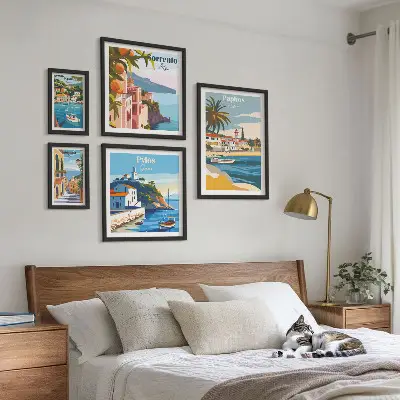Galeria de quadros para parede com paisagens marítimas de cidades europeias