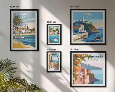Galeria de quadros para parede com paisagens marítimas de cidades europeias