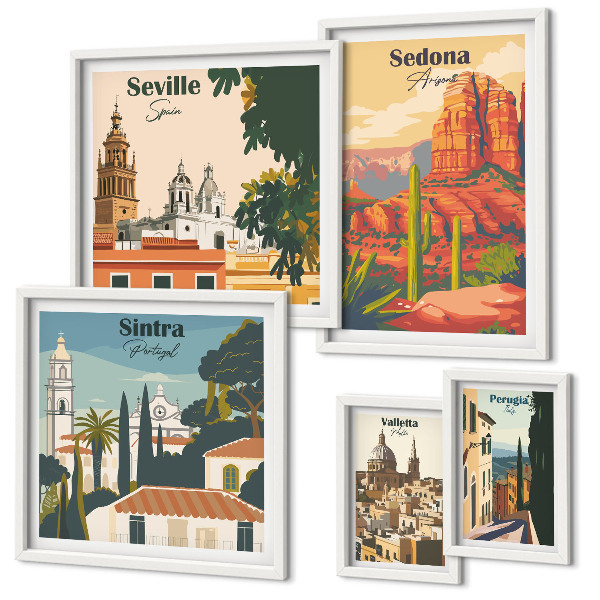 Galeria de parede Paisagens turísticas do mundo