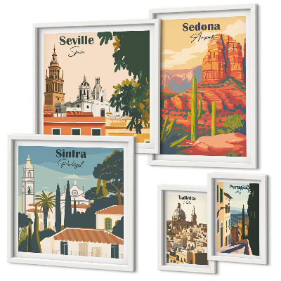 Galeria de parede Paisagens turísticas do mundo